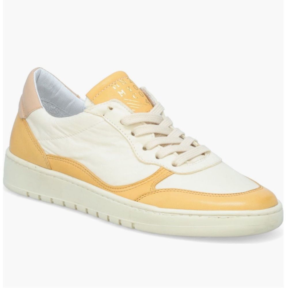 Miz Mooz Veronica Leather Sneaker Lightweight Yellow/White Size 8 Euro 38, NWT‎